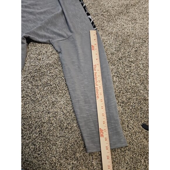 Womens Sz 26/28W Gray Leopard Print Long Sleeve Blouse Ruffle Mob Wife Soft - Picture 11 of 11